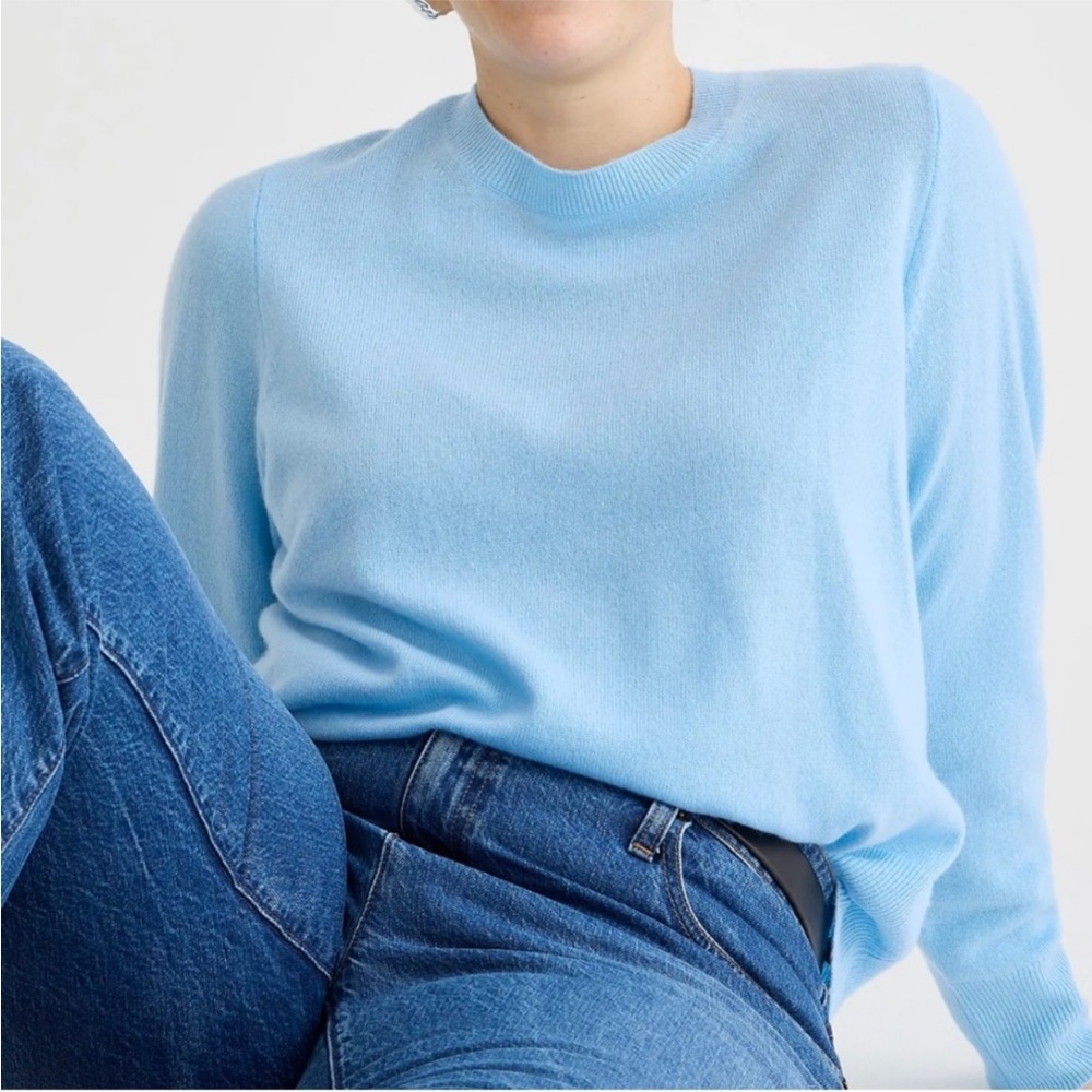J. Crew Cashmere Classic Fit Sweater in Soft Blue - Picture 2 of 11